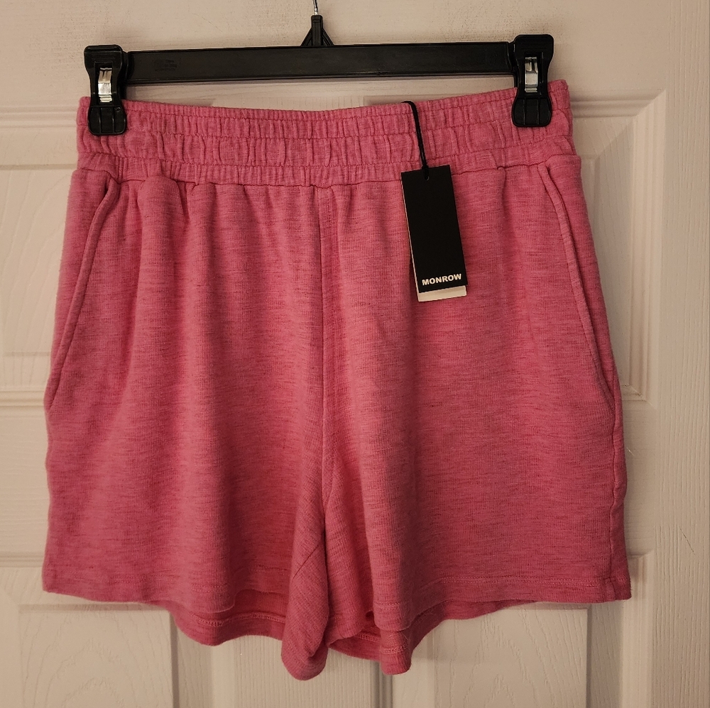 MONROW Women's Ex-Boyfriend Short In Heather Pink Size Small - Picture 5 of 12